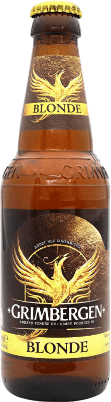 Kostenloser Versand | Bier Grimbergen Blonde Belgien Drittel-Liter-Flasche 33 cl