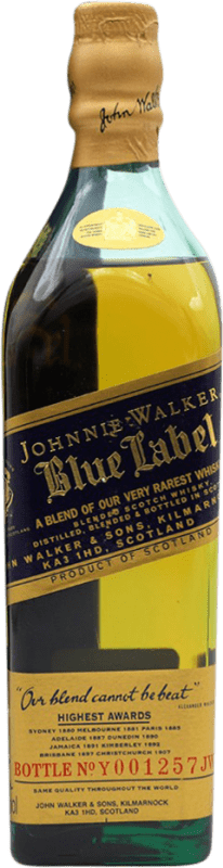 137,95 € Envío gratis | Whisky Blended Johnnie Walker Blue Label Vintage Botellín 20 cl