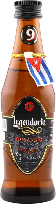 送料無料 | ラム Legendario Añejo キューバ 9 年 ミニチュアボトル 5 cl