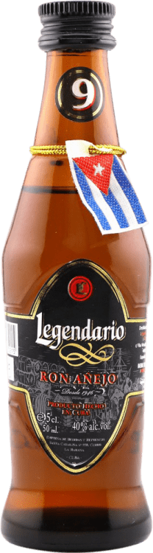 3,95 € Envio grátis | Rum Legendario Añejo — Envelhecido 9 Anos Garrafinha Miniatura 5 cl