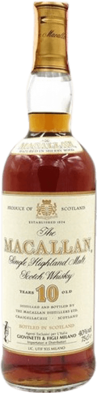 Spedizione Gratuita | Whisky Single Malt Macallan Giovinetti & Figli Regno Unito 10 Anni 70 cl Esemplare da Collezione Non Idoneo al Consumo