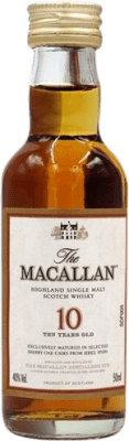 Free Shipping | Single Malt Whisky Macallan Sherry Oak Cask United Kingdom 10 Years Miniature Bottle 5 cl