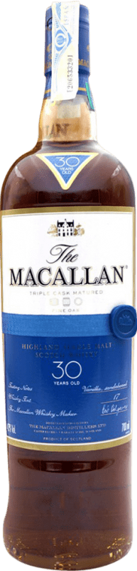 免费送货 | 威士忌单一麦芽威士忌 Macallan Triple Cask 英国 30 岁 70 cl