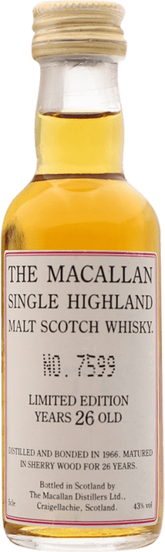 461,95 € Free Shipping | Single Malt Whisky Macallan 26 Years Miniature Bottle 5 cl Collector's Item Not for Consumption