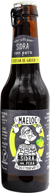 Envoi gratuit | Boîte de 4 unités Cidre Maeloc Pera Espagne Petite Bouteille 20 cl