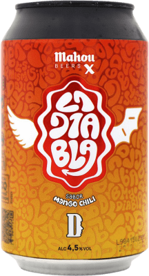 Kostenloser Versand | Bier Mahou La Diabla x Duki Spanien Dose 33 cl Mango, Chili Pepper — Chilischote