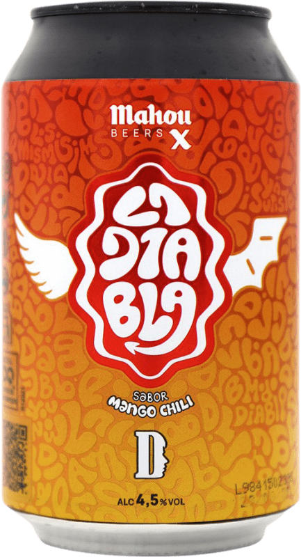 Envoi gratuit | Bière Mahou La Diabla x Duki Espagne Boîte 33 cl