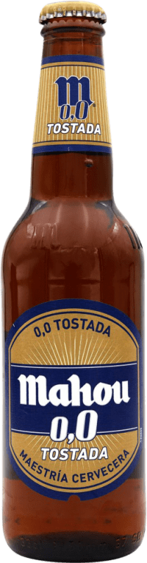 Free Shipping | Beer Mahou Tostada 0,0 Spain One-Third Bottle 33 cl Alcohol-Free