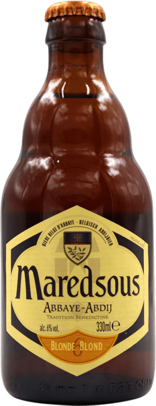 Envio grátis | Cerveja Abbaye de Maredsous Blonde — Loira Bélgica Garrafinha Terço 33 cl