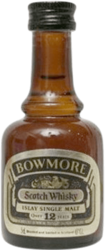 Envoi gratuit | Whisky Single Malt Morrison's Bowmore Dumpy Ecosse Royaume-Uni 12 Ans Mini-Bouteille 5 cl Objet de Collection Non Destinée à la Consommation