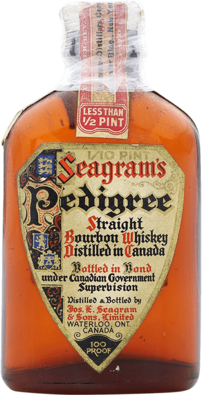 508,95 € Бесплатная доставка | Виски Бурбон Seagram's Pedigree Коллекционный образец 8 Лет миниатюрная бутылка 5 cl