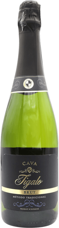 Бесплатная доставка | Белое игристое Tigalo брют D.O. Cava Испания 75 cl