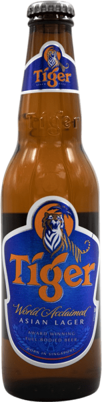 Kostenloser Versand | Bier Tiger Singapur Drittel-Liter-Flasche 33 cl