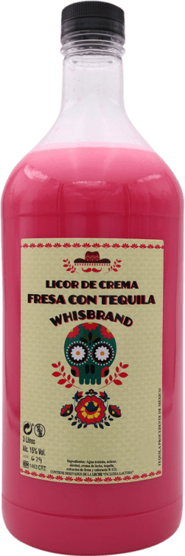 Envío gratis | Crema de Licor Whisbrand Fresa con Tequila México Botella Especial 3 L