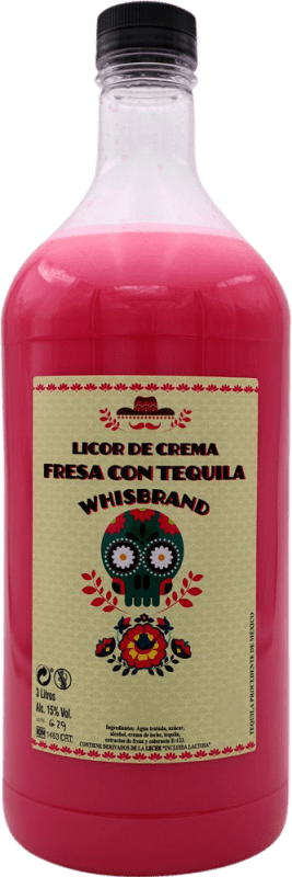 36,95 € Envio grátis | Licor Creme Whisbrand Fresa con Tequila Garrafa Especial 3 L