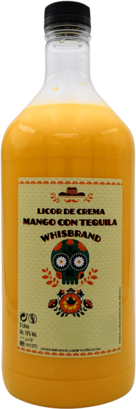 36,95 € Envio grátis | Licor Creme Whisbrand Mango con Tequila Garrafa Especial 3 L