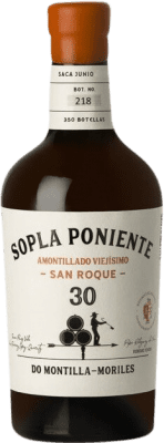 55,95 € | Vinho branco Pepe Rodríguez de Vera Sopla Poniente Amontillado Viejísimo San Roque 30 D.O. Montilla-Moriles Andaluzia Espanha Pedro Ximénez 30 Anos Garrafa Medium 50 cl