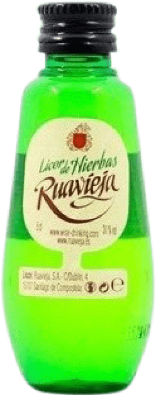 Envoi gratuit | Liqueur aux herbes Ruavieja Galice Espagne Bouteille Miniature 5 cl