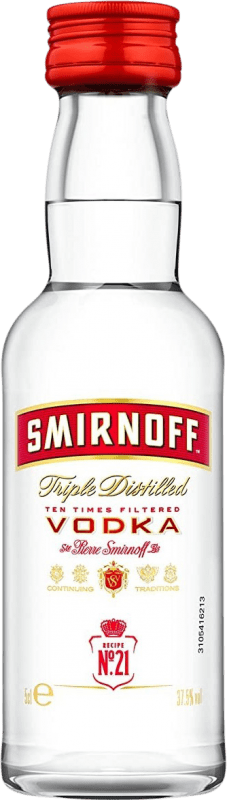 Envio grátis | Vodca Smirnoff Federação Russa Garrafa Miniatura 5 cl