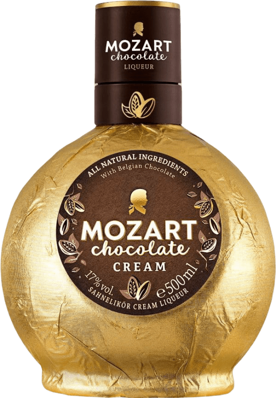 25,95 € Envío gratis | Crema de Licor Suntory Mozart Chocolate Botella Medium 50 cl
