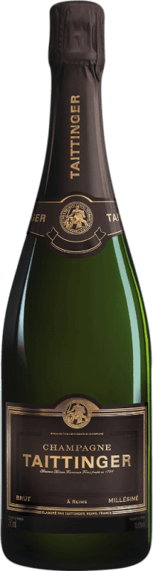 Бесплатная доставка | Белое игристое Taittinger Vintage Millésimé A.O.C. Champagne Reims Франция Pinot Black, Chardonnay 75 cl