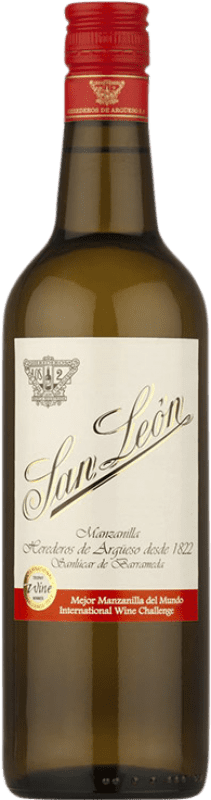 9,95 € | 加强葡萄酒 Argüeso San León D.O. Manzanilla-Sanlúcar de Barrameda 安达卢西亚 西班牙 Palomino Fino 75 cl