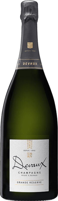 Бесплатная доставка | Белое игристое вино Devaux Гран Резерва A.O.C. Champagne шампанское Франция Pinot Noir — Пино Нуар, Chardonnay — Шардоне Бутылка Магнум 1,5 L