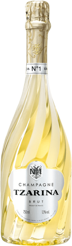 Бесплатная доставка | Белое игристое вино Tsarine Tzarina Brut — брют A.O.C. Champagne шампанское Франция Pinot Noir — Пино Нуар, Chardonnay — Шардоне, Pinot Meunier — Пино Менье 75 cl