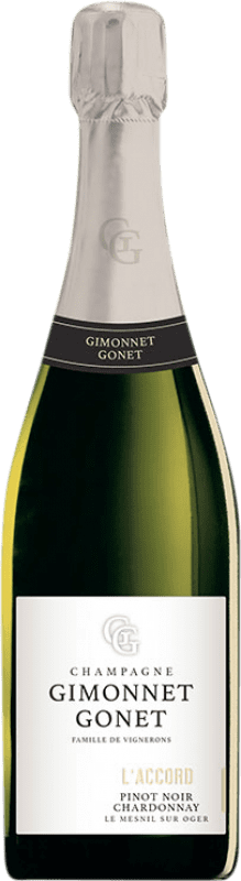 Free Shipping | White Sparkling Wine Gimonnet Gonet L'Accord Tradition A.O.C. Champagne Champagne France Pinot Black, Chardonnay 75 cl Free Shipping | White Sparkling Wine Gimonnet Gonet L'Accord Tradition A.O.C. Champagne Champagne France Pinot Black, Chardonnay 75 cl