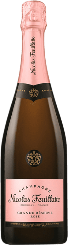 17,95 € Kostenloser Versand | Rosé Sekt Nicolas Feuillatte Rosé Große Reserve A.O.C. Champagne Halbe Flasche 37 cl