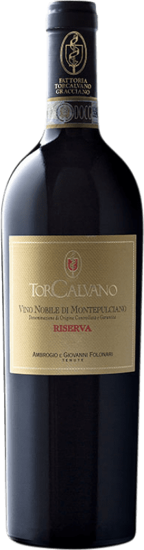 Бесплатная доставка | Красное вино Torcalvano Резерв D.O.C.G. Vino Nobile di Montepulciano Италия Prugnolo Gentile 75 cl