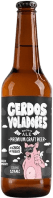 Пиво Barcelona Beer Cerdos Voladores Brown Ale треть литровая бутылка 33 cl