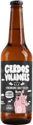 Пиво Barcelona Beer Cerdos Voladores Brown Ale — Янтарное 33 cl