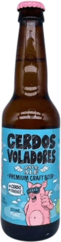 4,95 € Spedizione Gratuita | Birra Barcelona Beer Cerdos Voladores Pale Ale Bottiglia Terzo 33 cl