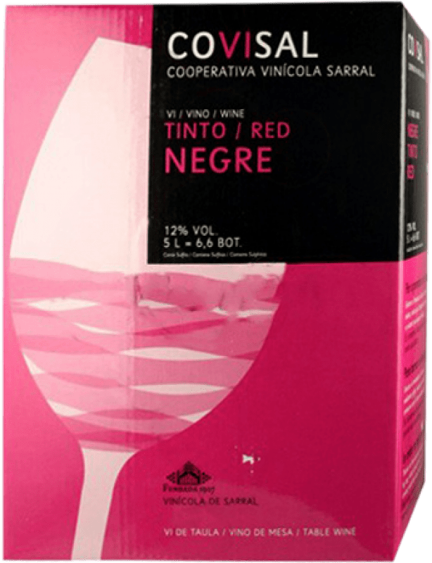 Free Shipping | Red wine Sarral Negre Young Catalonia Spain Bag in Box 5 L