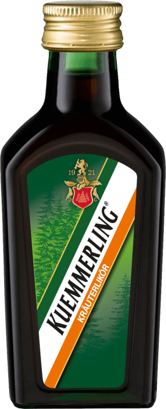 Envío gratis | Caja de 12 unidades Licor de hierbas Kümmerling Alemania Botellín Miniatura 10 cl