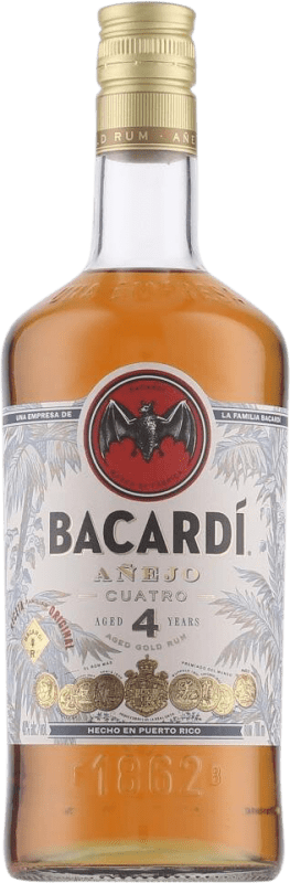 免费送货 | 朗姆酒 Bacardí Añejo Cuatro 波多黎各 4 岁 70 cl