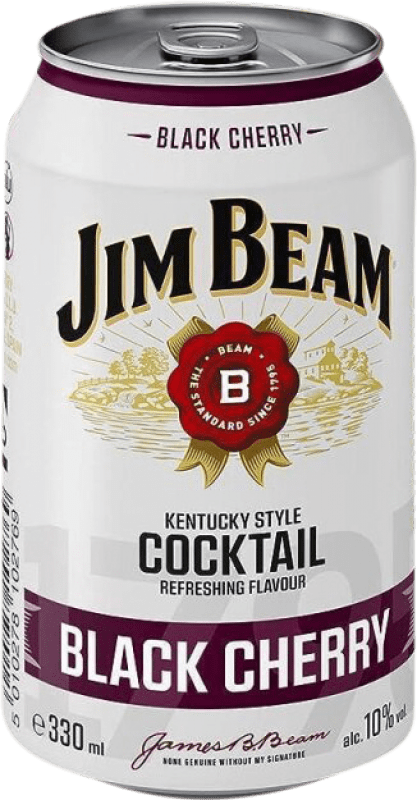 Envio grátis | Caixa de 12 unidades Refrescos e Mixers Jim Beam Black Cherry Estados Unidos Lata 33 cl