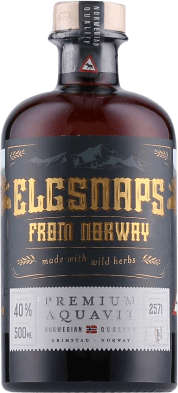 Envoi gratuit | Liqueurs Elgsnaps. Premium Aquavit Norvège Bouteille Medium 50 cl