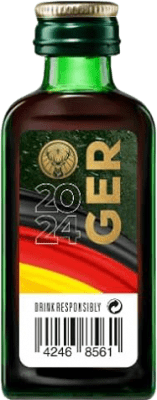 Spedizione Gratuita | Scatola da 9 unità Liquore alle erbe Mast Jägermeister EM-Edition Germania Bottiglia Miniatura 2 cl