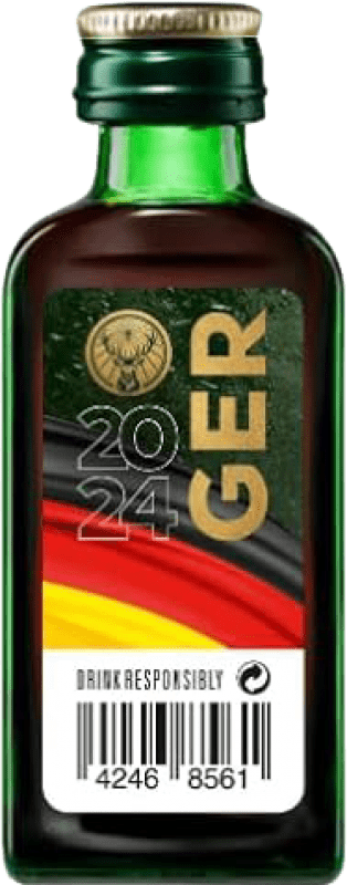 Envío gratis | Caja de 9 unidades Licor de hierbas Mast Jägermeister EM-Edition Alemania Botellín Miniatura 2 cl