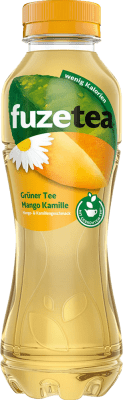 Getränke und Mixer 12 Einheiten Box Fuze Tea Grüner Tee Mango Kamille Halbe Flasche 37 cl