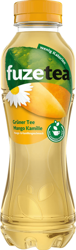 Free Shipping | 12 units box Soft Drinks Fuze Tea Germany Half Bottle 37 cl Grüner Tee — Green Tea, Kamille — Chamomile, Mango