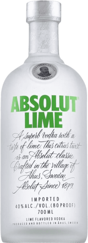 Envio grátis | Vodca Absolut Lime Suécia 70 cl