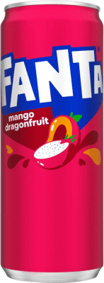 16,95 € | Caixa de 24 unidades Refrescos e Mixers Fanta Mango Drangonfruit Alemanha Lata 33 cl