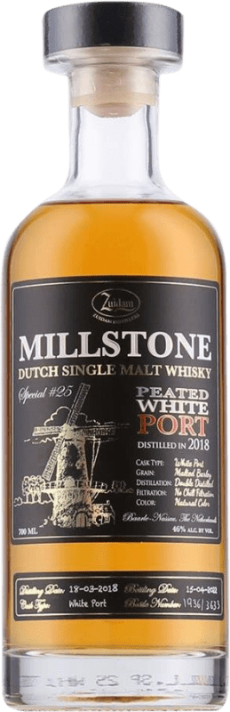 Free Shipping | Whisky Single Malt Zuidam Millstone Peated White Port Dutch Netherlands 70 cl