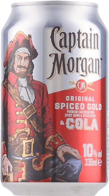 Free Shipping | Soft Drinks & Mixers Captain Morgan Rum & Cola Puerto Rico Can 33 cl