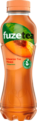 免费送货 | 盒装12个 碳酸饮料 Fuze Tea 德国 半瓶装 37 cl Schwarzer Tee — 红茶, Pfirsich — 桃子