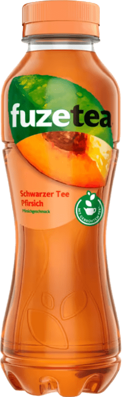 Kostenloser Versand | 12 Einheiten Box Getränke und Mixer Fuze Tea Schwarzer Tee Pfirsich Deutschland Halbe Flasche 37 cl