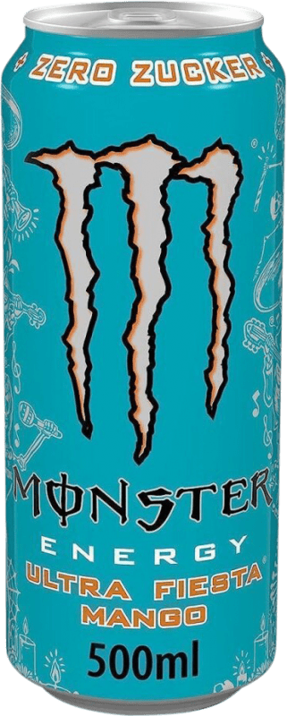 16,95 € 送料無料 | 12個入りボックス エナジードリンク Monster Energy Ultra Fiesta 無糖 ミディアムボトル 50 cl Mango — マンゴー